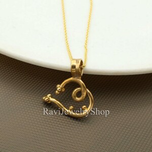 Handmade Brass Boho Pendant Necklace: Abstract Tribal Jewelry