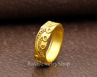 Gold Band Ring, Wedding Band Ring, Designer Band Ring, Mens Gold Band, Thumb Ring, Minimal Band Ring, Unisex Band Ring, Anniversary Gift