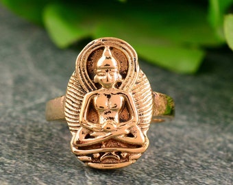 Buddha Ring, Meditation Ring, Spiritual Jewelry, Gold Buddha Ring ,Zen Ring ,Yoga Gift, Mindfulness Ring ,Handmade Jewelry