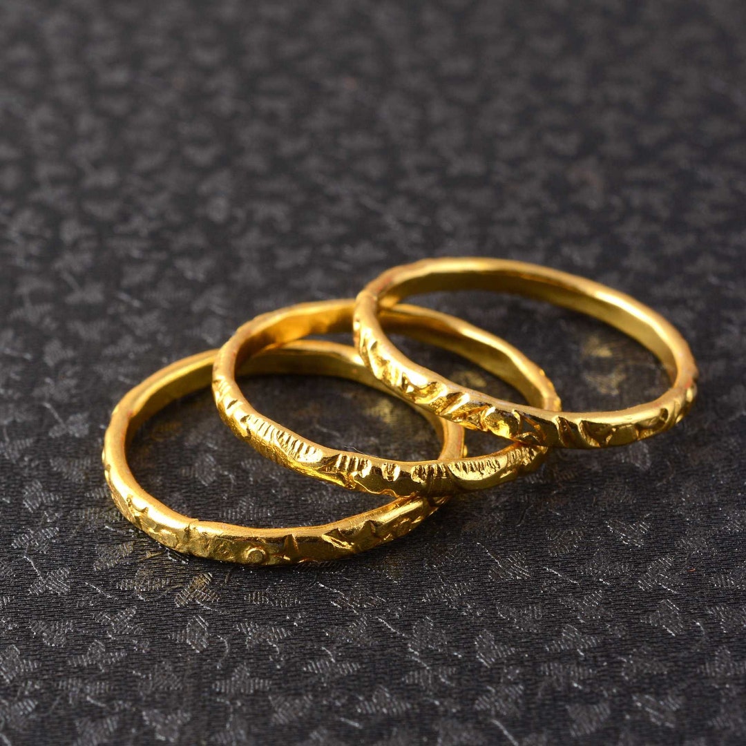 Thin Line Rings Thin Stacking Rings • Set of 3: Midi Ring, Twist Ring, Lined Ring ...