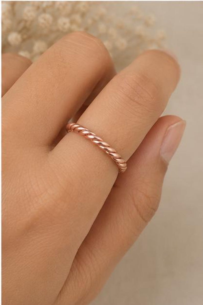Handmade Solid Copper Tensor Ring: Hammered Wrap Toe Band image 4