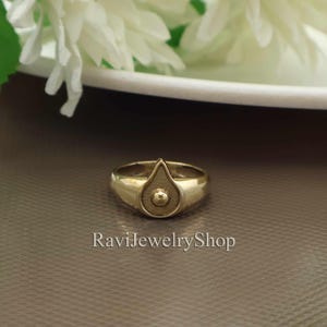 Shiva Lingam Ring for Men, Spiritual Hindu Jewelry, Adjustable Sacred Symbol Ring, Handmade Gold Tone Statement Ring, Gift for Devotees