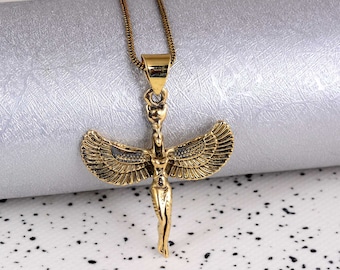 Gold Guardian Angel Necklace for Women | Dainty Archangel Protection Necklace | Saint Michael Pendant Necklace | protection Jewelry