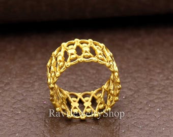 Gold Band Ring, Wedding Band Ring, Stackable Ring, Women's Gold Band, Thumb Ring, Minimal Band Ring, Unisex Everyday Ring, Anniversary Gift