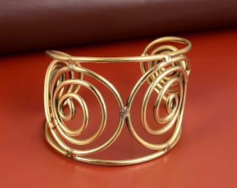 Breites Manschetten Armband, Gold Hochzeit Armband, Gold Manschette Armband, Braut Armband, Manschette Armband, Gold Armband, Boho Hand Manschette Armband,