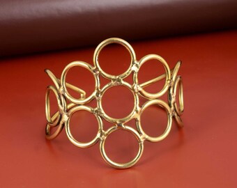 Wide Cuff Bracelet, Circle Bracelet,Gold Bracelet,Gold Cuff Bracelet, Bridal Bracelet, Cuff Bracelet, Gold Bracelet,Boho hand Cuff Bracelet,