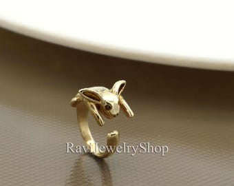 Niedliches Kaninchen Tier Schmuck für Frauen, einstellbares Kaninchen Ring, wunderliches handgemachtes Ring, spielerisches Geschenk für sie, Tierliebhaber Zubehör