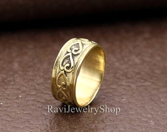 Gold Band Ring, Wedding Band Ring, Stackable Ring, Mens Gold Band, Thumb Ring, Minimal Band Ring, Unisex Everyday Ring, Anniversary Gift