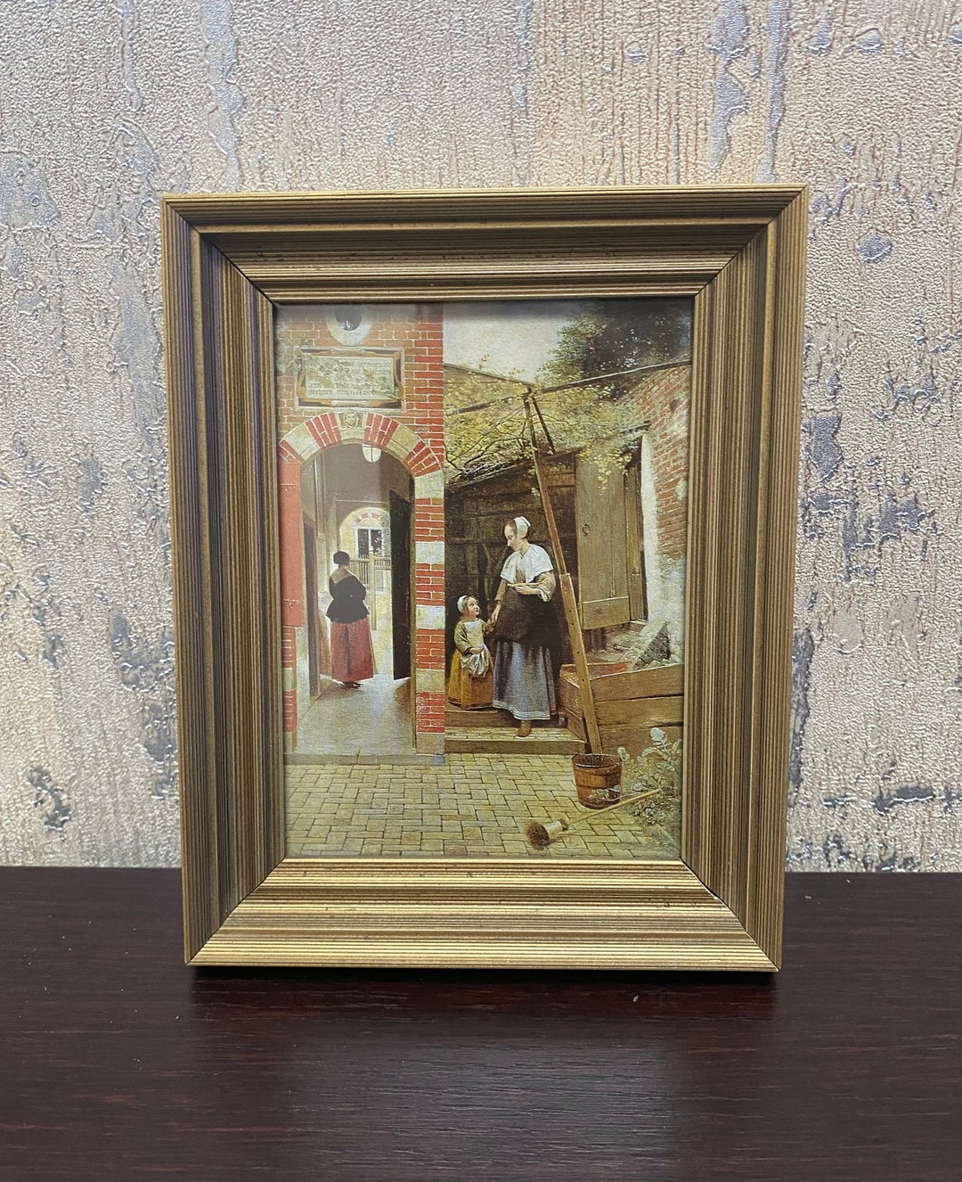 Courtyard of a House in Delft 6.75x5.25 Framed Art by Pieter De Hooch