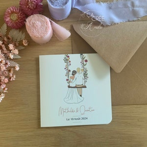 Faire-part mariage champêtre, famille