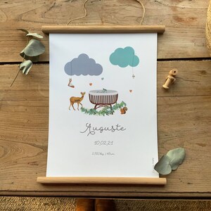 Affiche bébé Animaux de la forêt PERSONNALISÉE