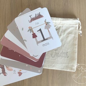 Carte étape/ Carte bébé fille PERSONNALISÉE