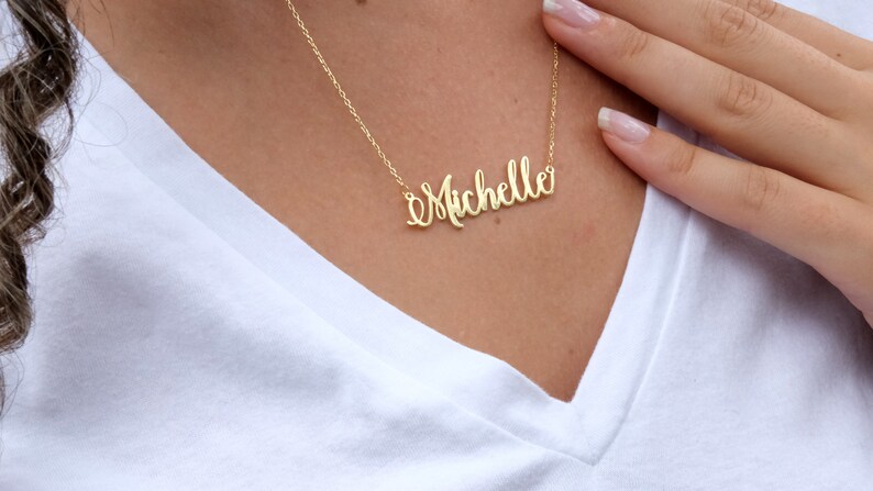 Mother/'s day Gift Family Keepsake Monogram Necklace Cute Necklace Delicate Name Necklace | Personalized Cursive Name Necklace
