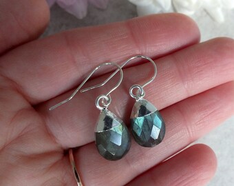 Real LABRADORITE Drop Stones Earrings 925 Silver Plated Jewelry Pack of 5 50 100 Real LABRADORITE Drop Stones Earrings 925 Silver Plated Jewelry Pack of 5 50 100