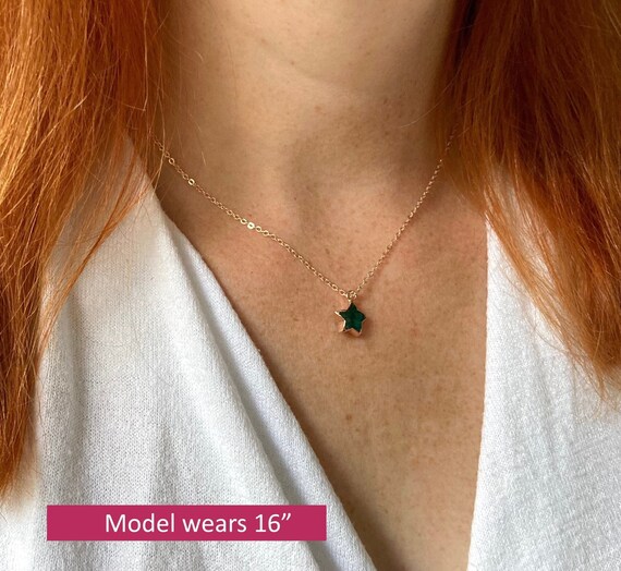 Buy Star Rose Gold Stone Necklace Natural Star Pendant Green Stone Rose Gold Plated Chain by Kernow Jewellery Online in India Etsy