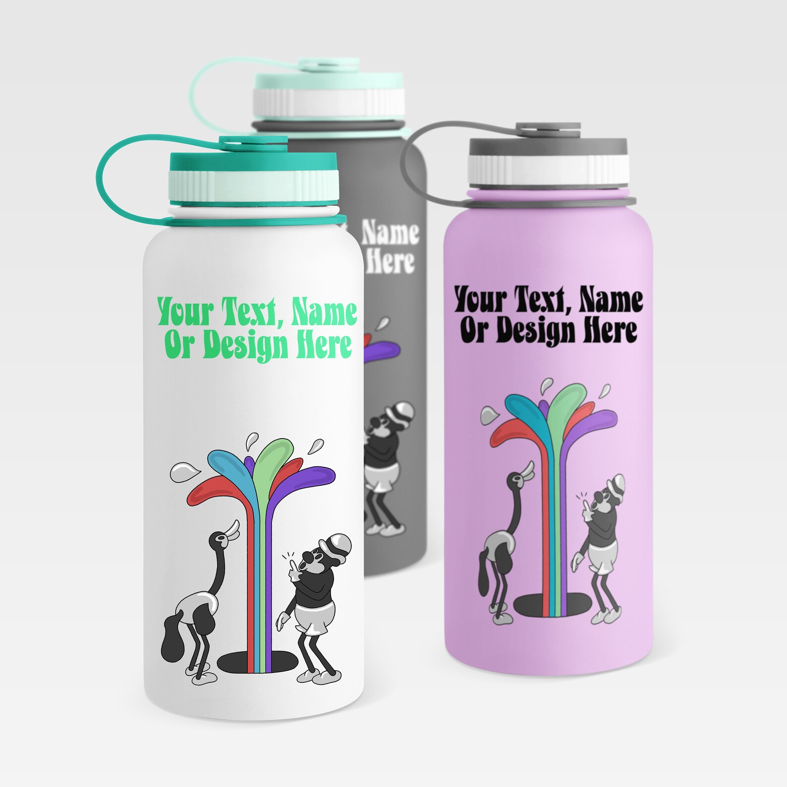 Custom Water Bottle Decal. Can do any name slogan text and Etsy