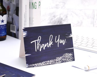 48 Navy Blue Thank You Cards with Envelopes Set Bulk Pack Blank Inside thank you Notes for Business Bridal, Baby Shower, Wedding ,Graduation