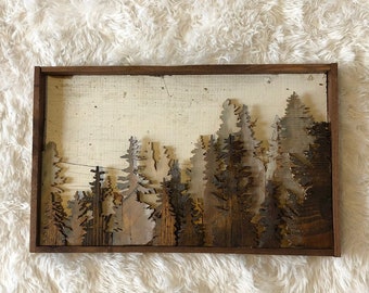 Layers of the Forest - Reclaimed Barn Wood Wall Art