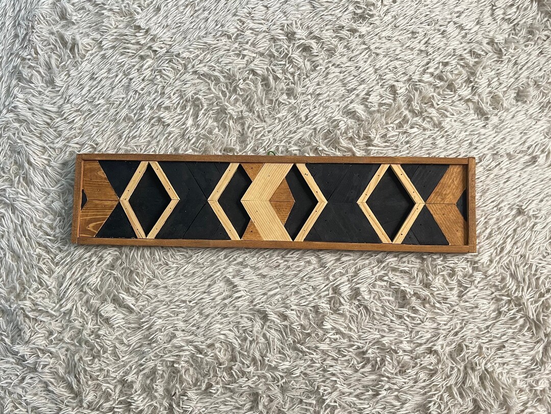 Diamond Neutral Long and Narrow Wall Hanging Etsy