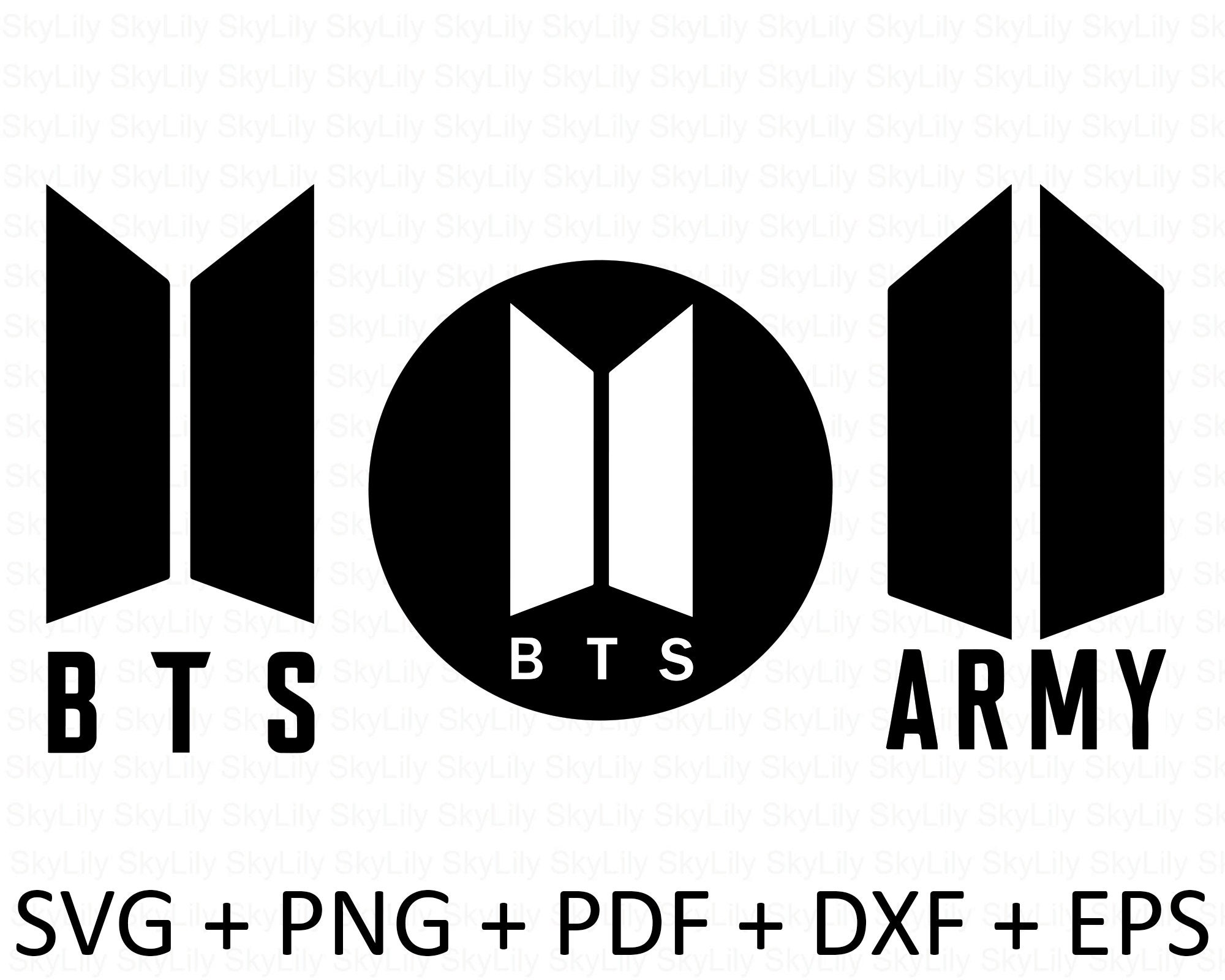 Buy Bts Army Logo Bundle - 3 Designs - Svg Png Pdf Dxf Eps - Cricut Cut Fil...