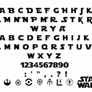 Star Wars Font - .TTF Format - Letters, Numbers, Symbols - Instant Digital Download