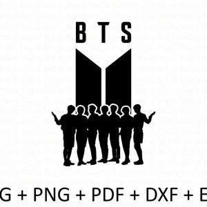 BTS Silhouette Logo SVG - Svg + Png + Pdf + DXF + Eps - Cricut Cut File, Silhouette Cut File - Sofort Download