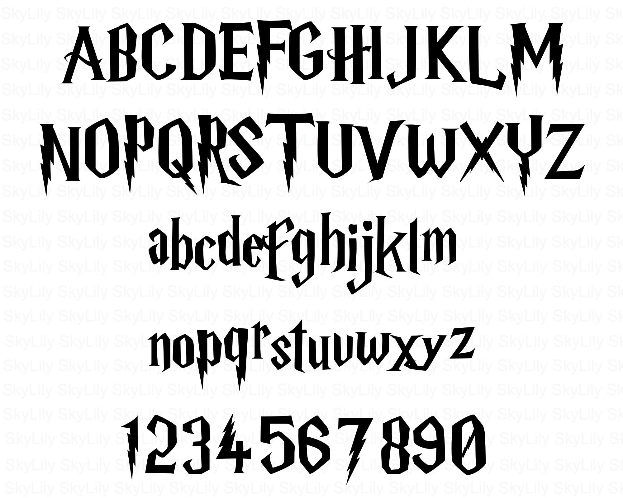 Harry Potter Font - Wizard Font - .TTF Format - Letters, Numbers, Sym…