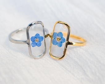 Miscarriage ring, Forget me not flower adjustable ring, Keepsake for mom, Floral resin Memorial ring. Baby loss remembrance. Pregnancy loss