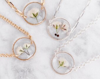 Baby's Breath Flower Miscarriage Bracelet. Gold filled or Sterling Silver custom memorial jewelry.