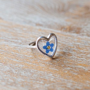 Forget me not ring. Miscarriage ring. Sterling silver real pressed forget me not flower ring miscarriage keepsake gift. Miscarriage gift