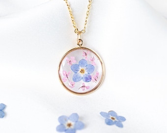 Vergeet me niet bloem miskraam aandenken ketting. Goud gevuld of sterling zilver. Herdenkingscadeau voor babyverlies, gedenkteken voor verliessympathie.