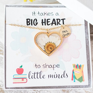 Teacher Appreciation gift necklace. Custom Jewelry for Teacher appreciation week. Back to school teacher thank you. End of year gift jewelry