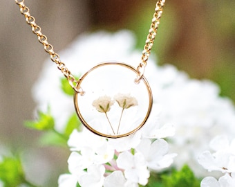Baby's Breath miscarriage gift necklace. Loss of baby keepsake, loss of pregnancy gift for mom. Multiple miscarriage loss sympathy jewelry
