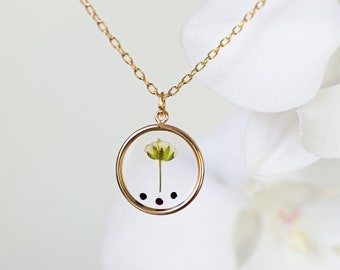 Baby's breath flower and seed miscarriage necklace. Minimalist baby breath flower infant loss keepsake gift, multiple loss sympathy necklace