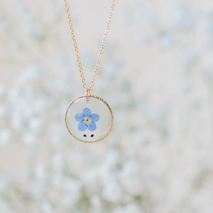 Forget me not seed & flower miscarriage necklace gift. Forget me not flower necklace infant loss keepsake gift, loss sympathy memorial gift