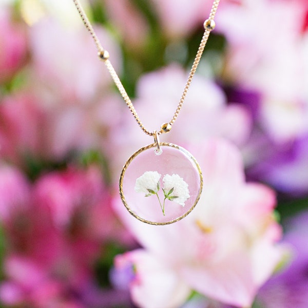 Baby's adem bloem miskraam ketting cadeau. Gouden vulling sierlijke ketting baby verlies aandenken cadeau, meerdere verliezen, verlies sympathie ketting