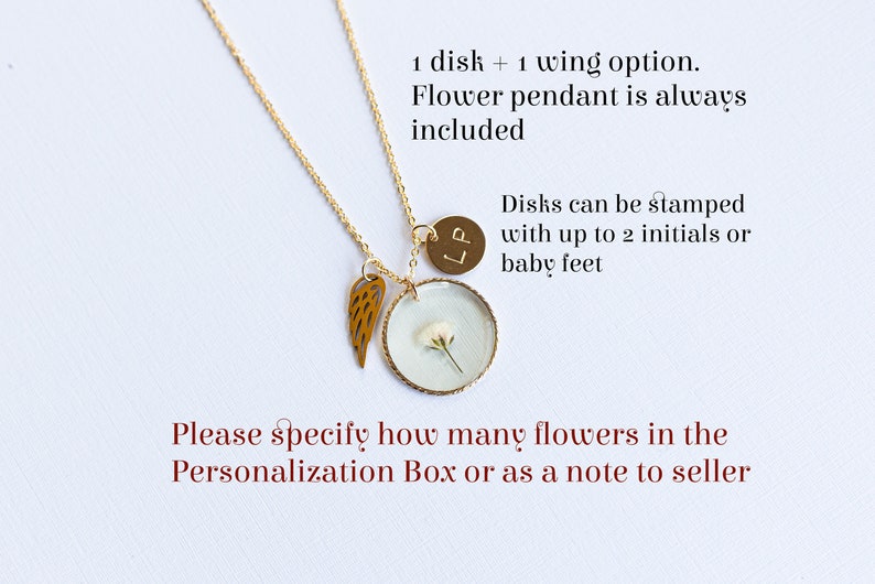 Baby's breath flower miscarriage necklace gift. Gold Fill dainty necklace infant loss keepsake gift, multiple losses, loss sympathy necklace image 4