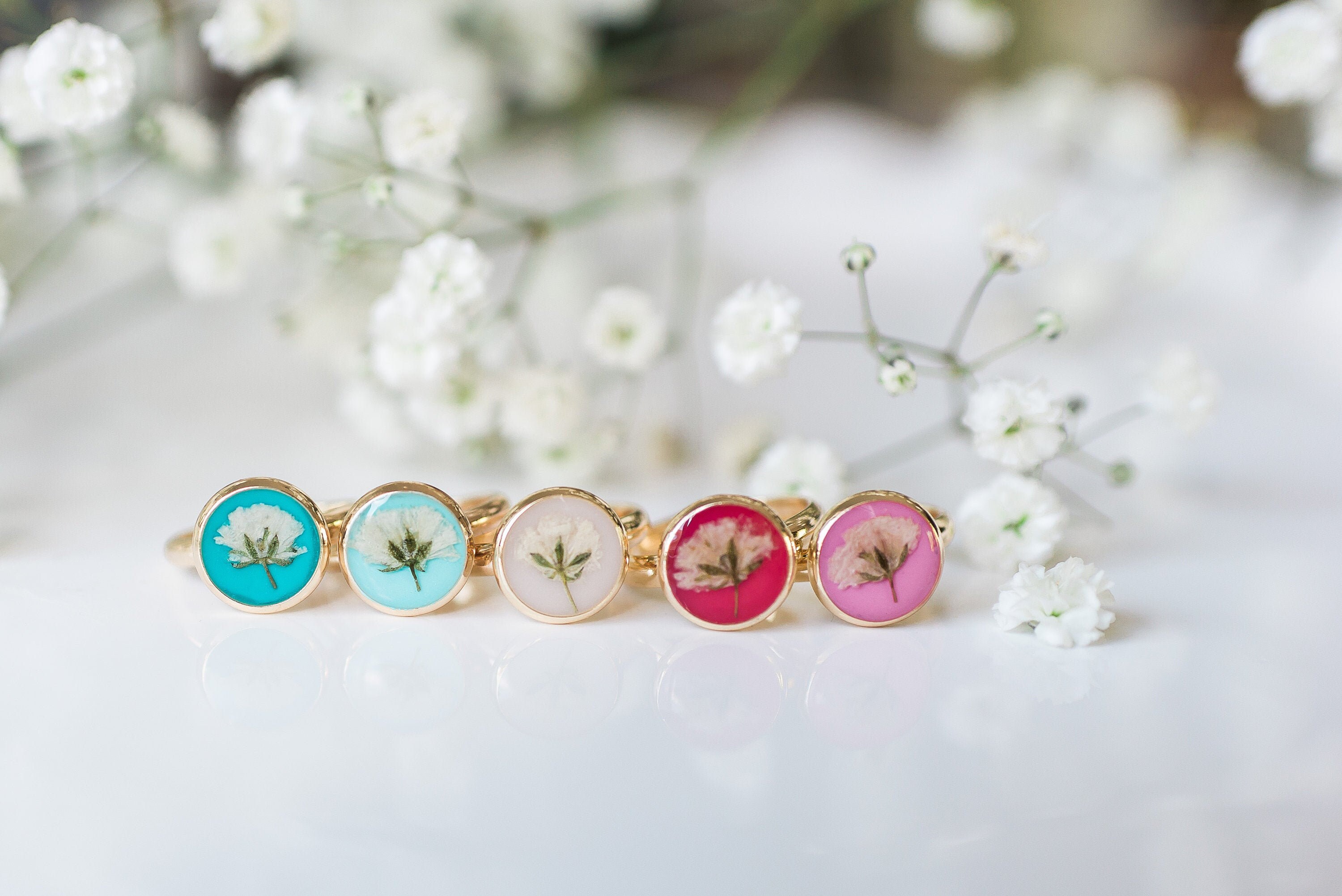 Baby's breath ring. Miscarriage ring. Pink and blue Etsy