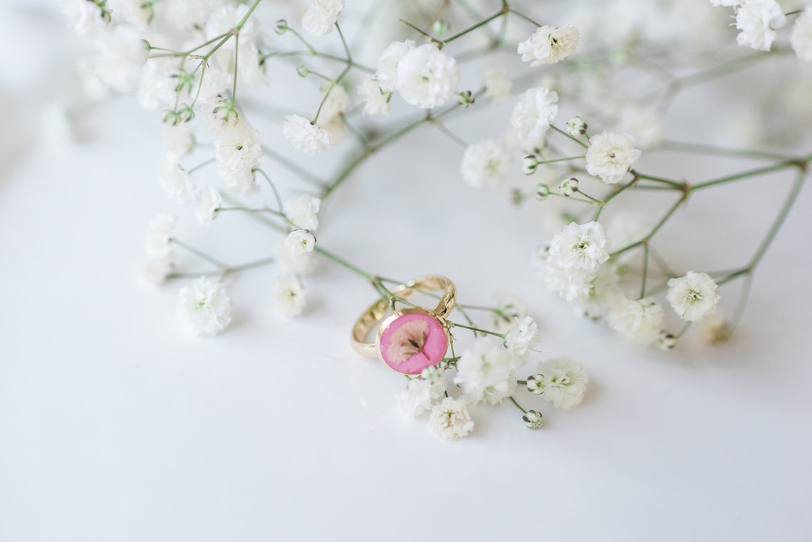 Baby's breath ring. Miscarriage ring. Pink and blue Etsy