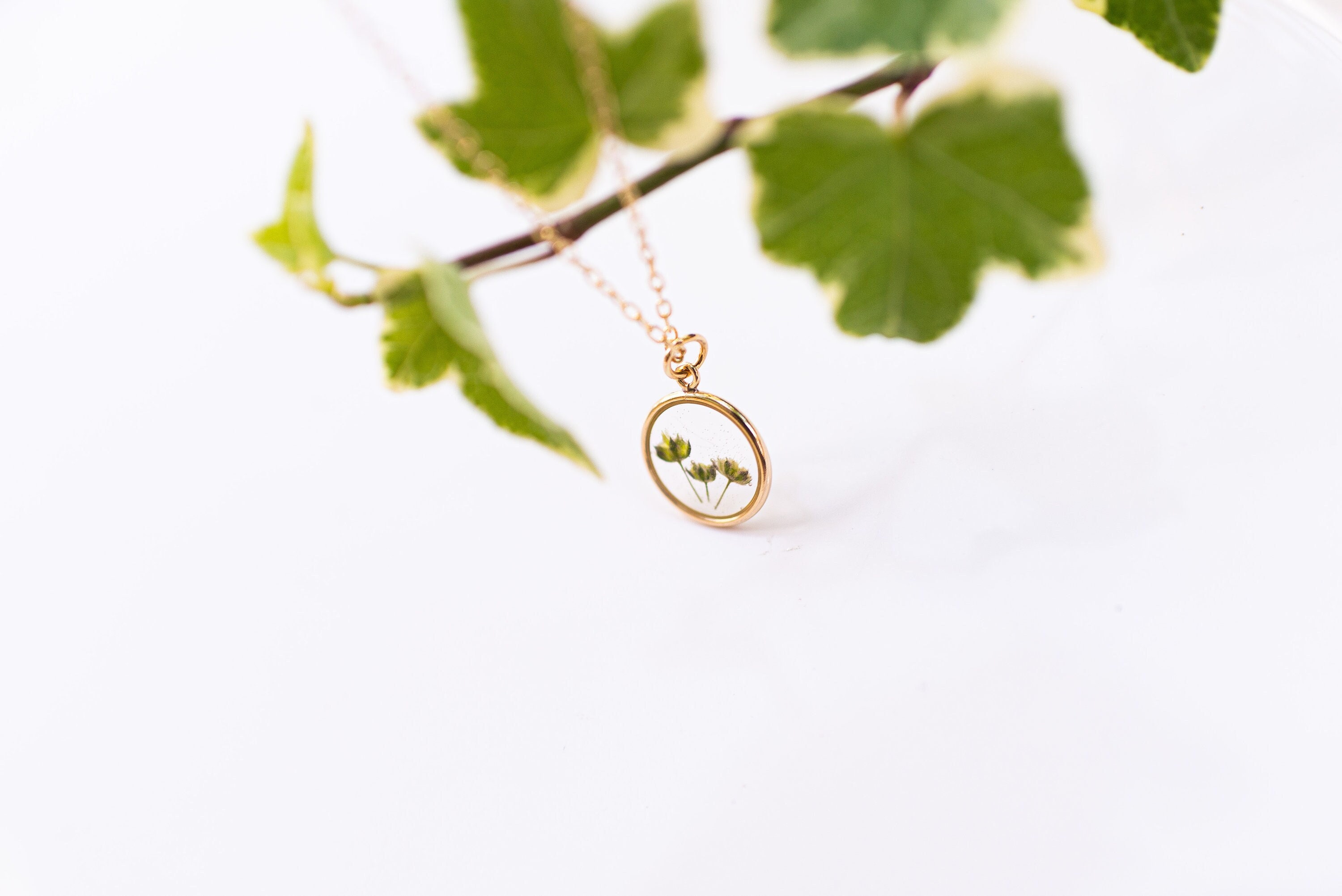 Baby's Breath Flower Miscarriage Necklace. Minimalist Baby Etsy
