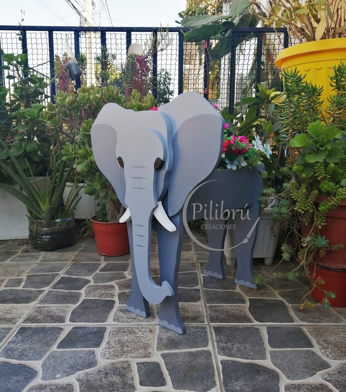 Elephant Planter, Scroll Saw Pattern, Diy, Garden Ornament, Elephant ...