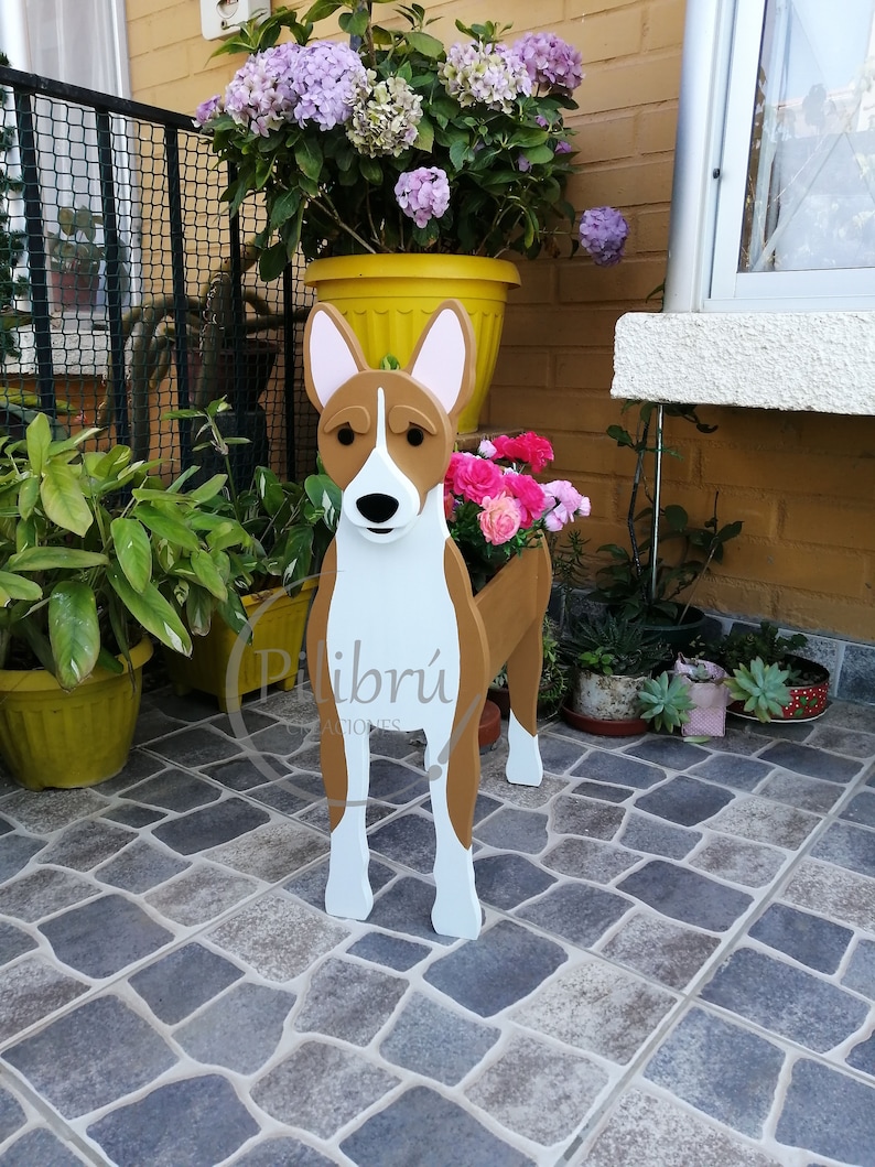 Scroll Saw Pattern Basenji Planter Garden Ornament Wooden Etsy