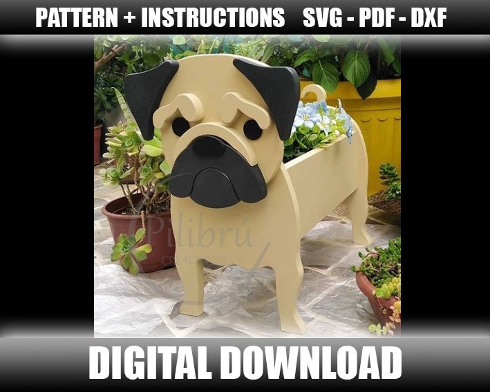 laser cut pug template laser cut pug template