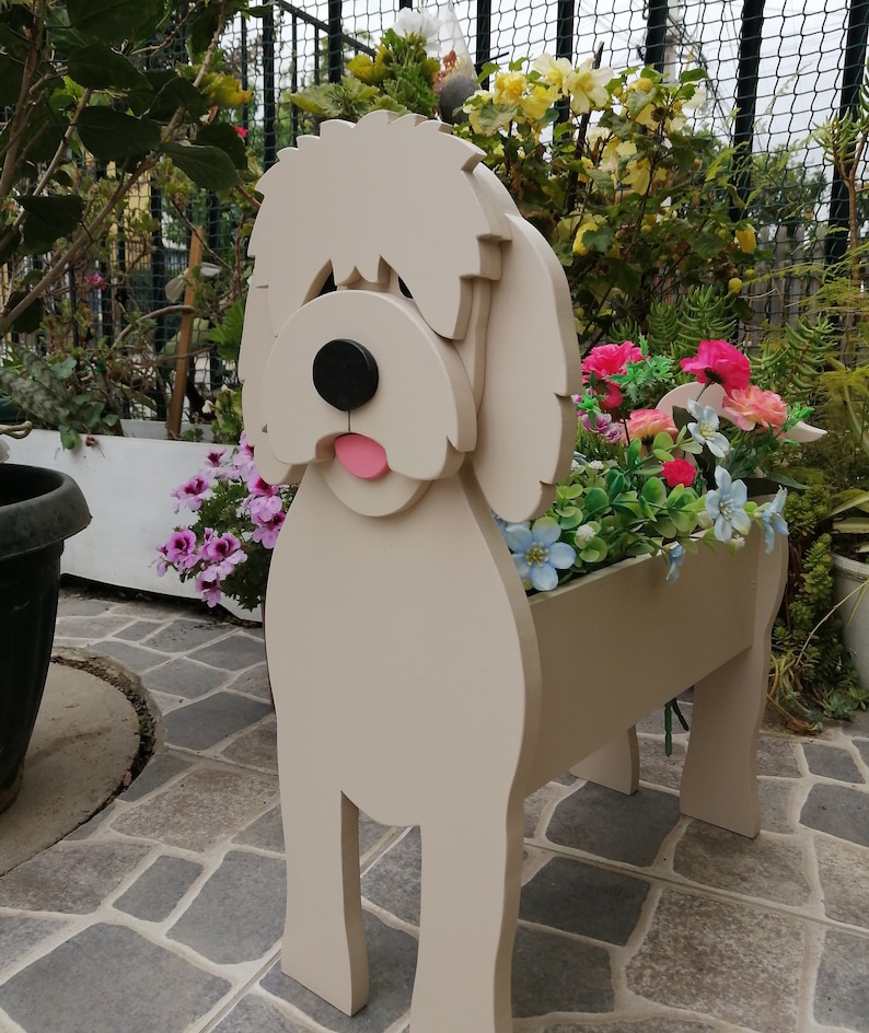 Pattern Goldendoodle Planter Wooden Planter Wooden Pet Dog Etsy UK