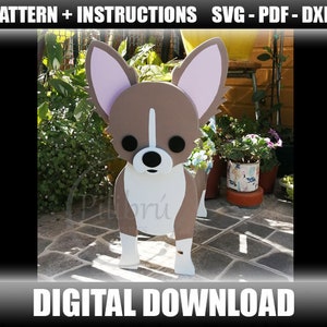 Muster, Holzpflanzer, Chiguagua-Hund, Haustier-Pflanzer, Chiguagua-Pflanzer, Tier-Pflanzer, digitale Datei, SVG, PDF, DXF