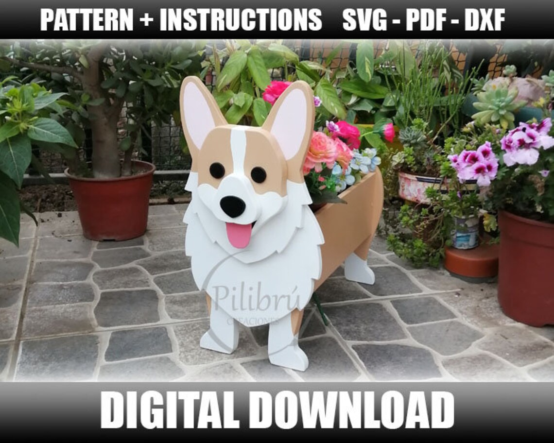 Planter Scroll Saw Pattern Garden Ornament Wooden Etsy