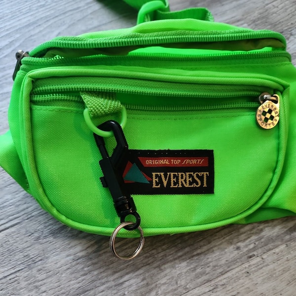 Everest Original Top Sports Neon Green Retro Fanny Pack Pouch Belt Bag 90s Prop