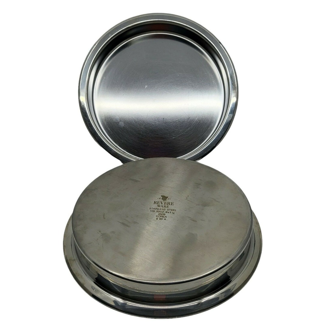 Revere Ware 1801 Stainless Steel 2509 Round Cake Pans 1 Qt 9 X Etsy