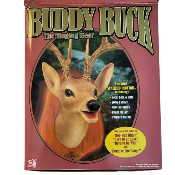 Buddy Buck the Singing Deer Mount Animated Gemmy 2000 Sings 4 Etsy