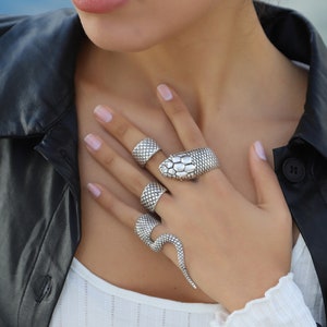 Chunky Big Rings For Women,Snake Rings,Gothic Rings For Women,Big Rings For Women,Silver Statement Rings,Chunky Rings,Oversize Rings